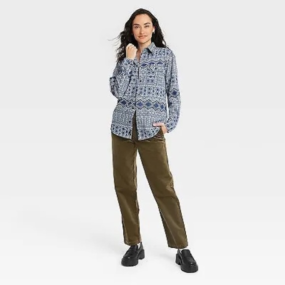 Houston White Adult Long Sleeve African Woven Button-Down Shirt - Blue Large - Picture 2 of 5